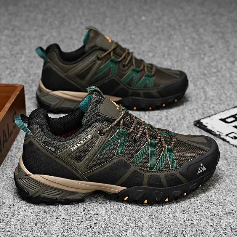Men's Breathable Hiking Shoes – Leather Upper, EVA Insole & Rubber Sole for Trekking & Camping