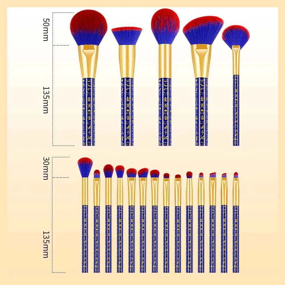 19 Piece Professional Makeup Brush Set – Egyptian Inspired Beauty Kit