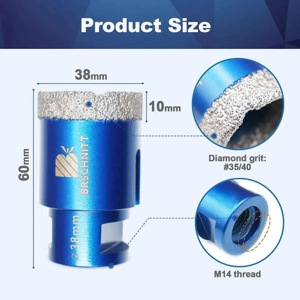 Vacuum Brazed Diamond Core Drill Bit & Heavy Duty Hole Saw for Granite, Porcelain, and Ceramic