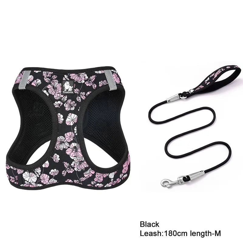 Floral Mesh Pet Harness & Leash Set by Snagg A Harness