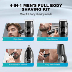 Professional 4 in 1 Complete Grooming System – High-Torque Cordless Clipper with 210 Minute Runtime
