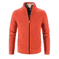 Men’s Single Breasted Knit Cardigan | Slim Fit Mandarin Collar Sweater Coat