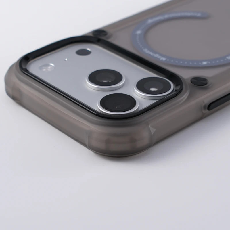 Metal Button Shockproof Magnetic Matte Translucent Case – for iPhone 14 Series - Phone Cases & Covers