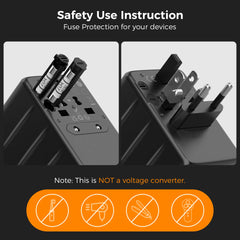 65W GaN Universal Travel Adapter with USB Type C by Snagg A Travel Adapter