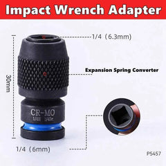 Hex Socket Wrench Adapter for Screwdriver Bit Square Drive to 1/4-Inch Quick Release
