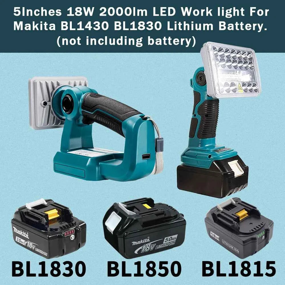 Zinc alloy LED work light for Makita 18V batteries – image 3