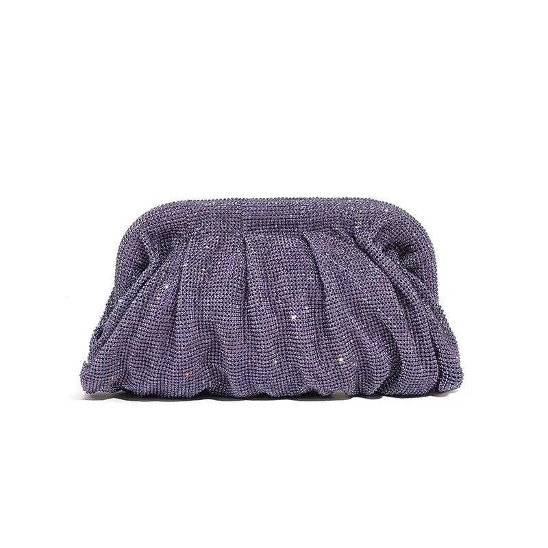 Shiny Rhinestone Crystal Fold Evening Clutch by Snagg It Purses