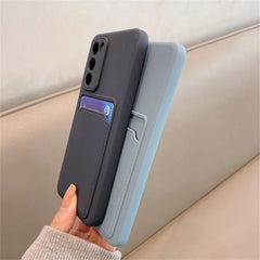 TPU Soft Silicone Card Slot Wallet Case – for Samsung Galaxy S25 Series - Phone Cases & Covers