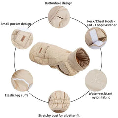 Diamond Quilted Dog Coat for Dachshunds – Water-Repellent Windproof Jacket for Short-Leg Breeds