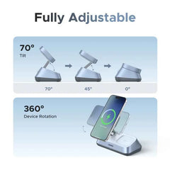 Qi2 25W 3-in-1 Magnetic Wireless Charger Stand | iPhone 17 Pro Max AirPods 4 Apple Watch MagSafe Fast Charger