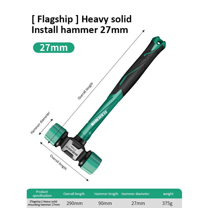 Multifunction Double Headed Rubber Installation Hammer by Snagg A Hammer