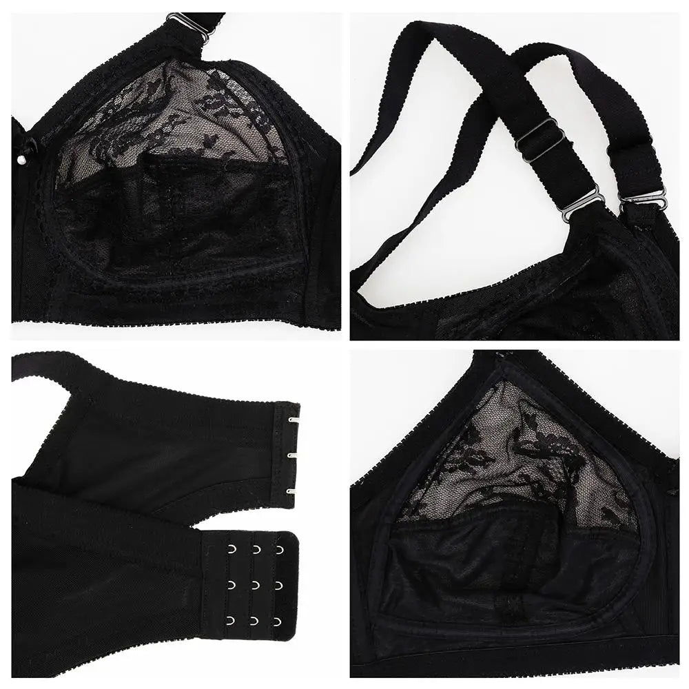 Plus Size Wire-Free Minimizer Bra | Lace Full Figure Unpadded Ultra-Thin Large Bust