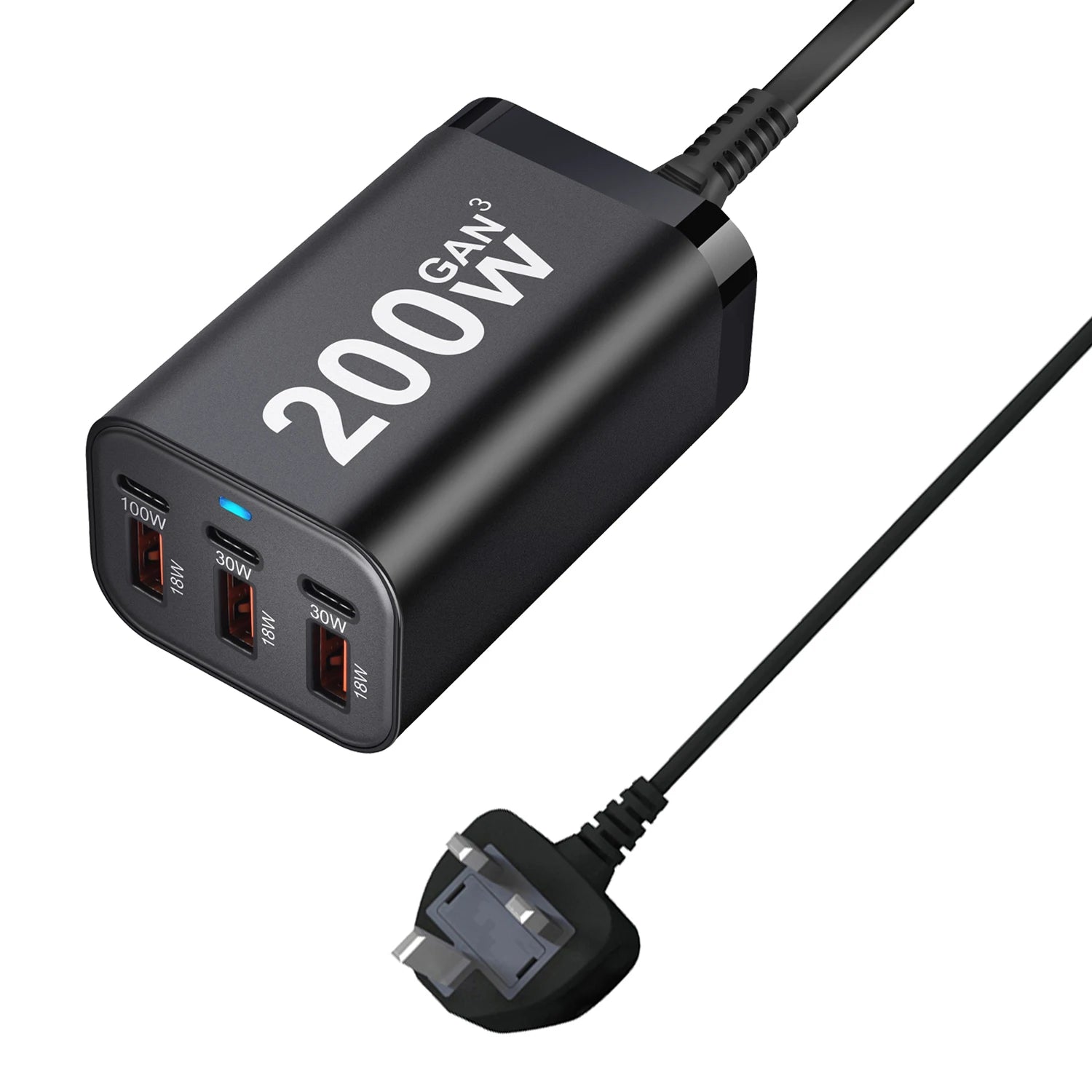200W 6Ports GaN Quick Charger 4.0 3.0 Type C by Snagg An Adapter
