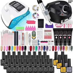 27 Color Ultimate Professional Manicure Station – Poly Extension & Gel Polish Mega Kit with UV/LED System
