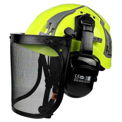 Forestry safety helmet kit with mesh face shield and earmuffs – image 1