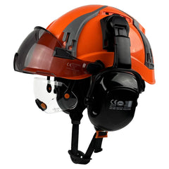 Construction safety helmet with built-in double visors and earmuffs – image 7