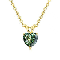 2ct Green Moissanite Heart Necklace - SnaggIt
