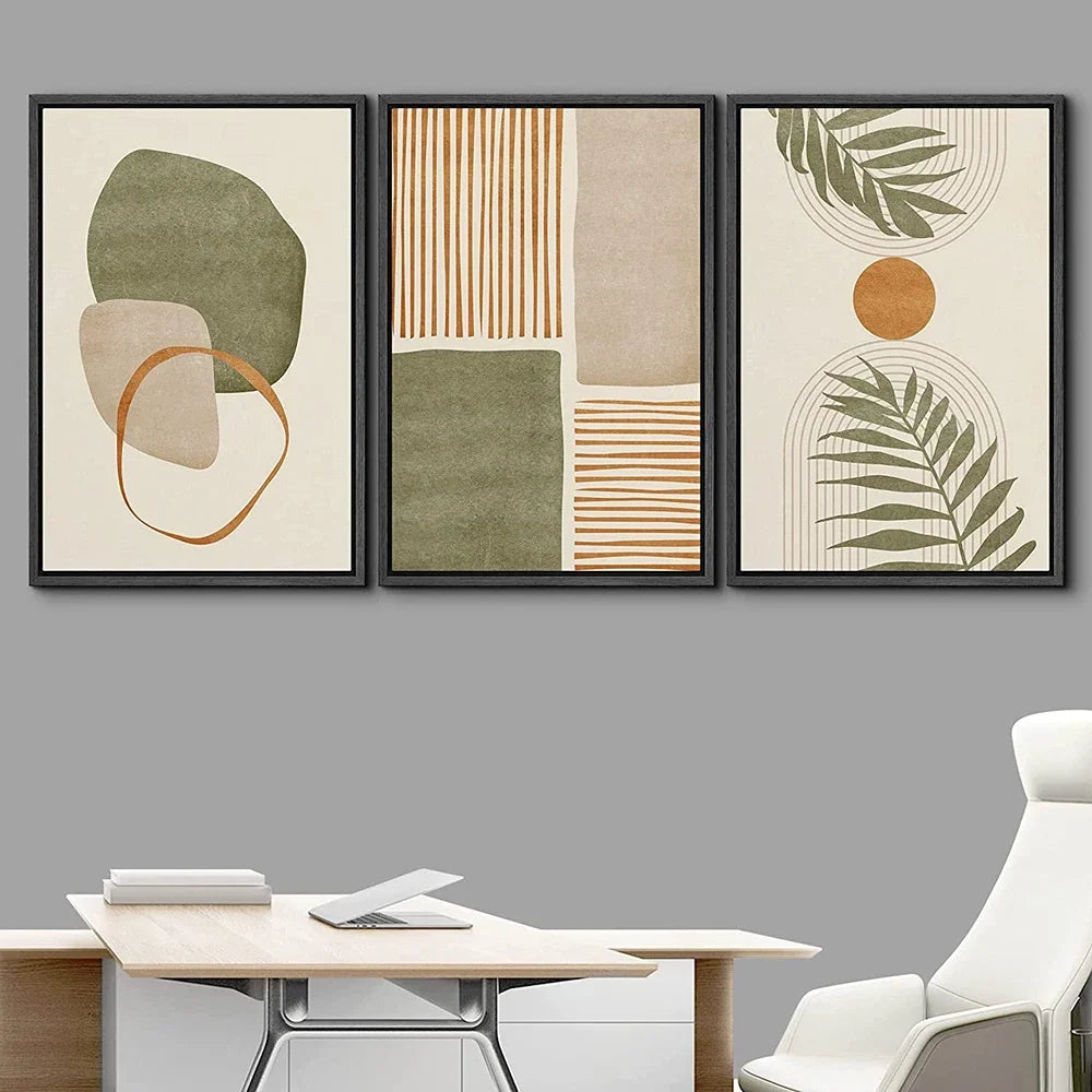 Set of 3 Abstract Tropical Canvas Prints by Snagg A Print
