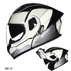 Dual Lens Flip-Up Full Face Motorcycle Helmet by Snagg A Motorcycle Helmet
