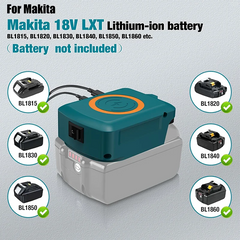 3 in 1 Multi Platform Wireless Charging Hub | 15W Fast-Charging Power Bank for 18V Battery Platforms
