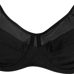 Plus Size V-Neck Minimizer Bra | Lace Mesh Underwire Full Coverage Non-Padded Ultra-Thin