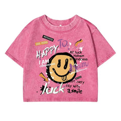 " Happy " Streetwear, Loose Fit Summer T-Shirt - SnaggIt