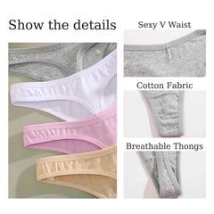 Cotton G-String Thongs 6-Pack | Seamless Soft Low Waist Breathable Women's Underwear