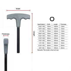 10 Pcs Professional T-Handle Hex Key Set | Metric or SAE Master Allen Wrench Kit with Wall-Mount Storage Stand