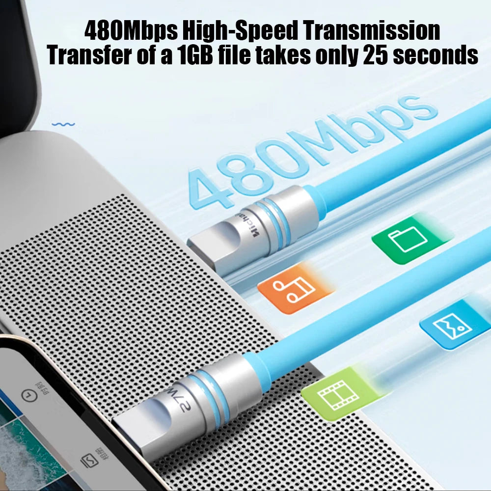 MFi USB-C to Lightning Fast Charging Cable 27W | Liquid Silicone Soft Cable for iPhone 6–14
