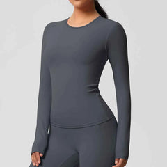 Women's Long Sleeve Yoga Shirt | Push-Up Gym Workout Top Dry-Fit Breathable High Elastic Sports