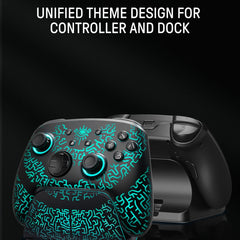 Wireless Pro Controller with Charging Dock Compatible With Switch, Switch 2 & OLED by Snagg A Game Controller