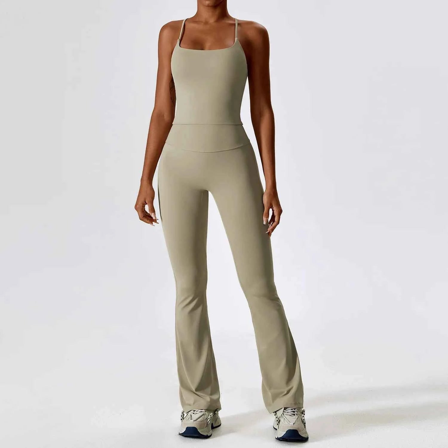 Women's 2-Piece Seamless Long Sleeve Yoga Set | Fitness Bra Crop Top & Leggings Sports Suit