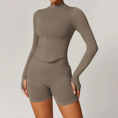 Women's 2/3/4-Piece Seamless Yoga Set | Long Sleeve Tracksuit Sports Bra Gym Leggings Activewear