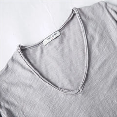 Combed Cotton V-Neck Tee | Essential Summer Fitness & Daily Top