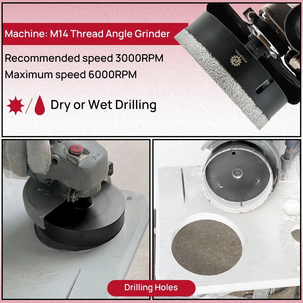 M14 Thread Diamond Core Drill Bit 6–125mm | Tile Hole Saw for Ceramic Marble Granite CE Certified