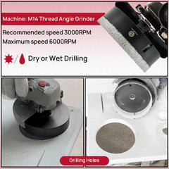 M14 Thread Diamond Core Drill Bit 6–125mm | Tile Hole Saw for Ceramic Marble Granite CE Certified