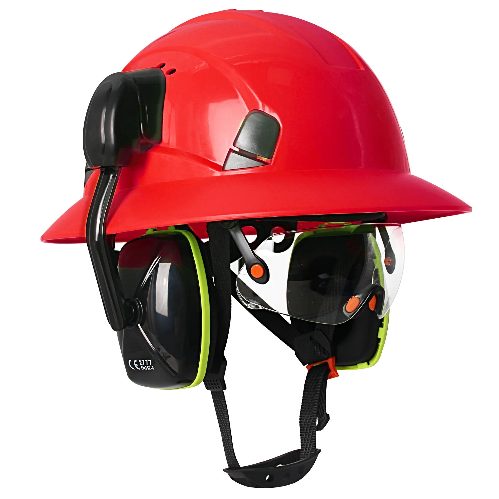 Full Brim Safety Helmet with Built In Goggles Earmuffs by Snagg A Safety Helmet