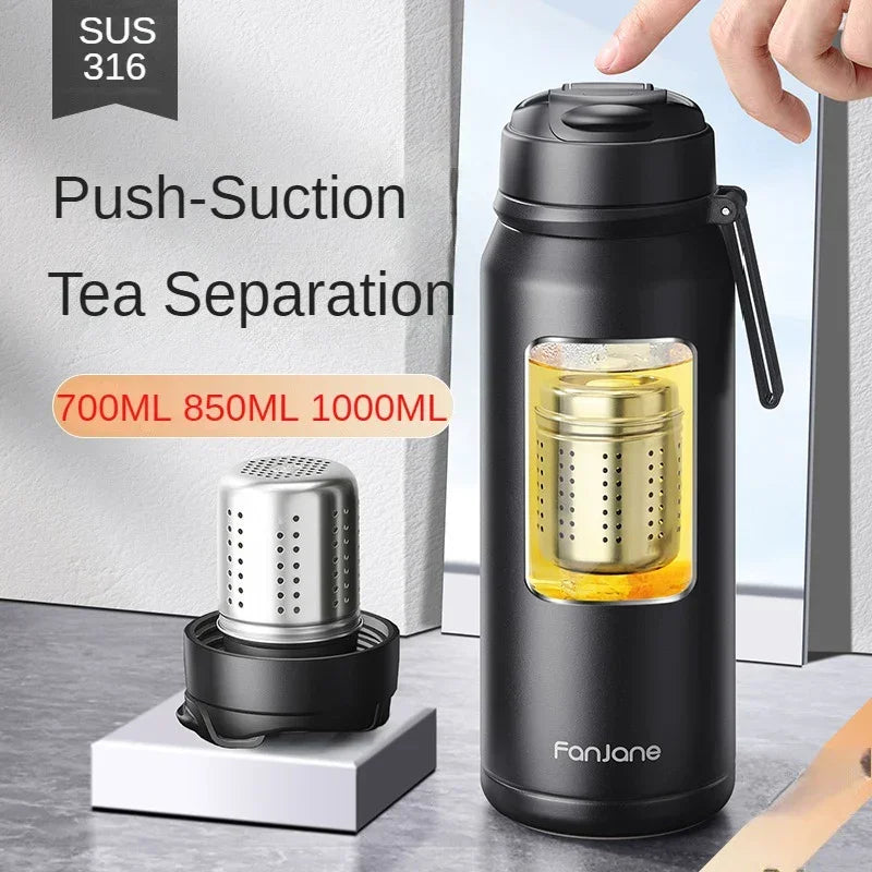Thermos Bottle With Magnetic Tea Infuser For Travelers by Snagg A Mug