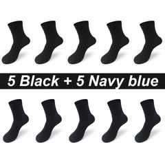 10 Pair Bamboo Business Socks, Soft, Breathable Black Crew (Sizes 39–48)