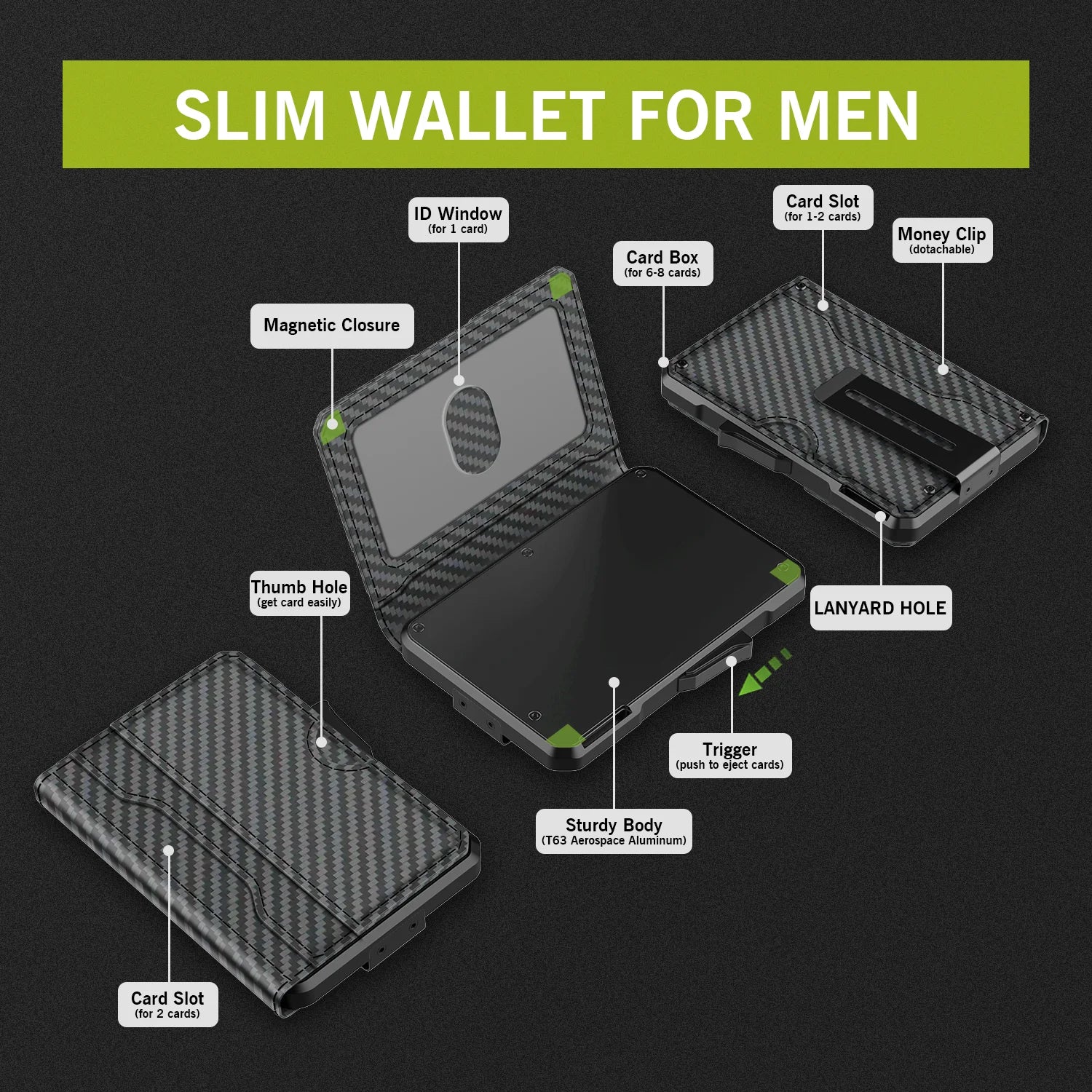 Slim RFID Wallet with Money Clip by Snagg It Wallet