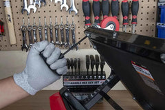 10 Pcs Professional T-Handle Hex Key Set | Metric or SAE Master Allen Wrench Kit with Wall-Mount Storage Stand