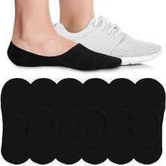 Women’s Invisible No Show Socks — Non-Slip Cotton Liner Set (6/8 Pairs)