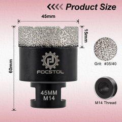 M14 Thread Diamond Core Drill Bit 6–125mm | Tile Hole Saw for Ceramic Marble Granite CE Certified