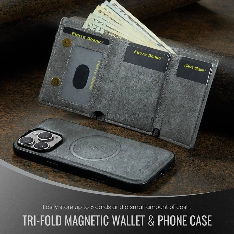 MagSafe Compatible Detachable Leather Wallet Case For iPhone Series by Snagg A MagSafe Wallet