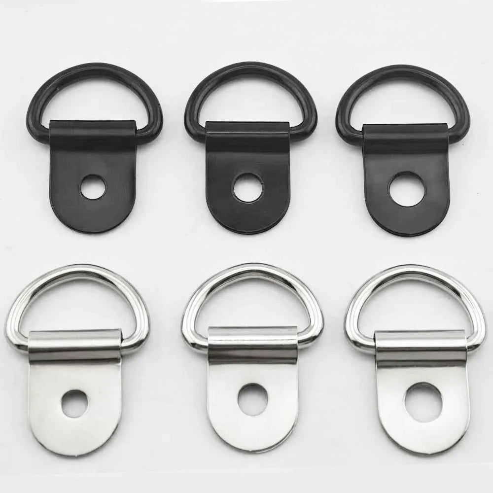 D-Shaped Anchor Rings & Hooks | Iron Cargo Tie Suspension Rings for Truck Trailer RV Ship 1–50pcs