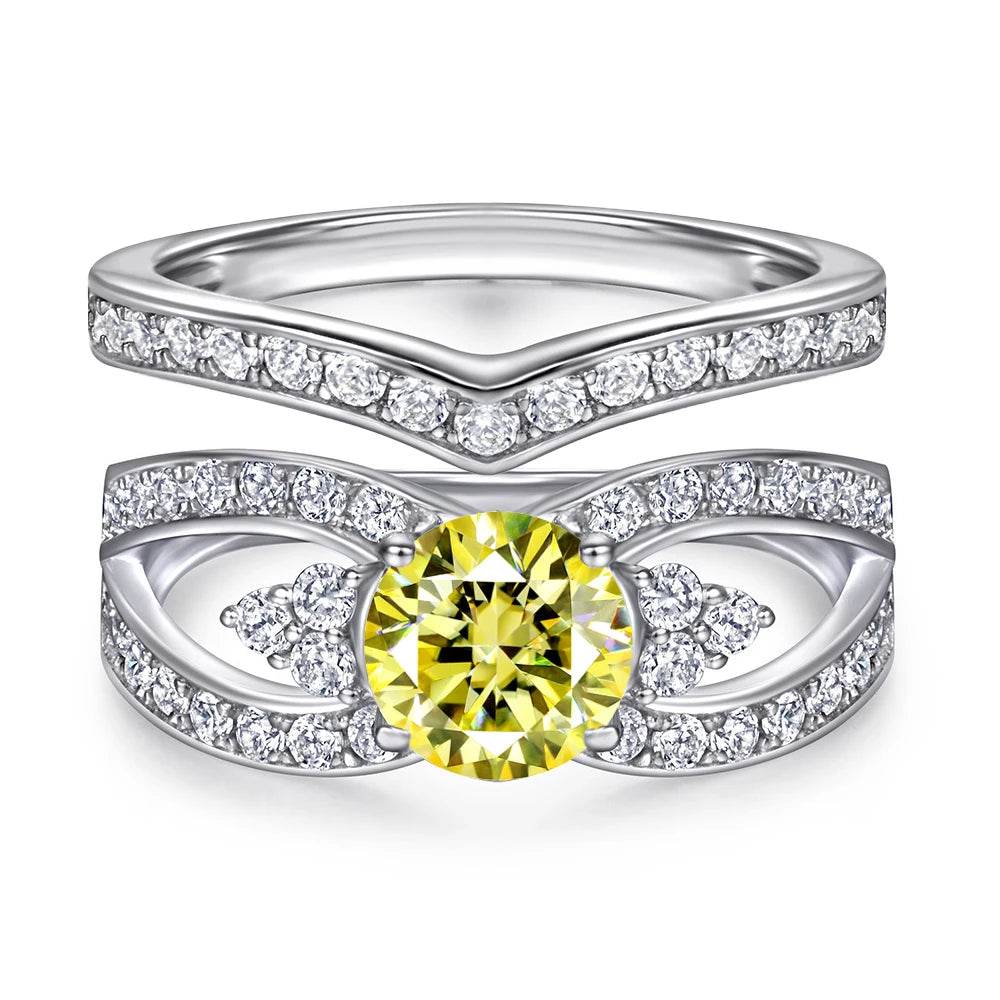 1ct Green Moissanite Double Ring - SnaggIt