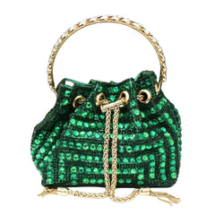 Rhinestone Bucket Design Evening Bag by Snagg It Purses