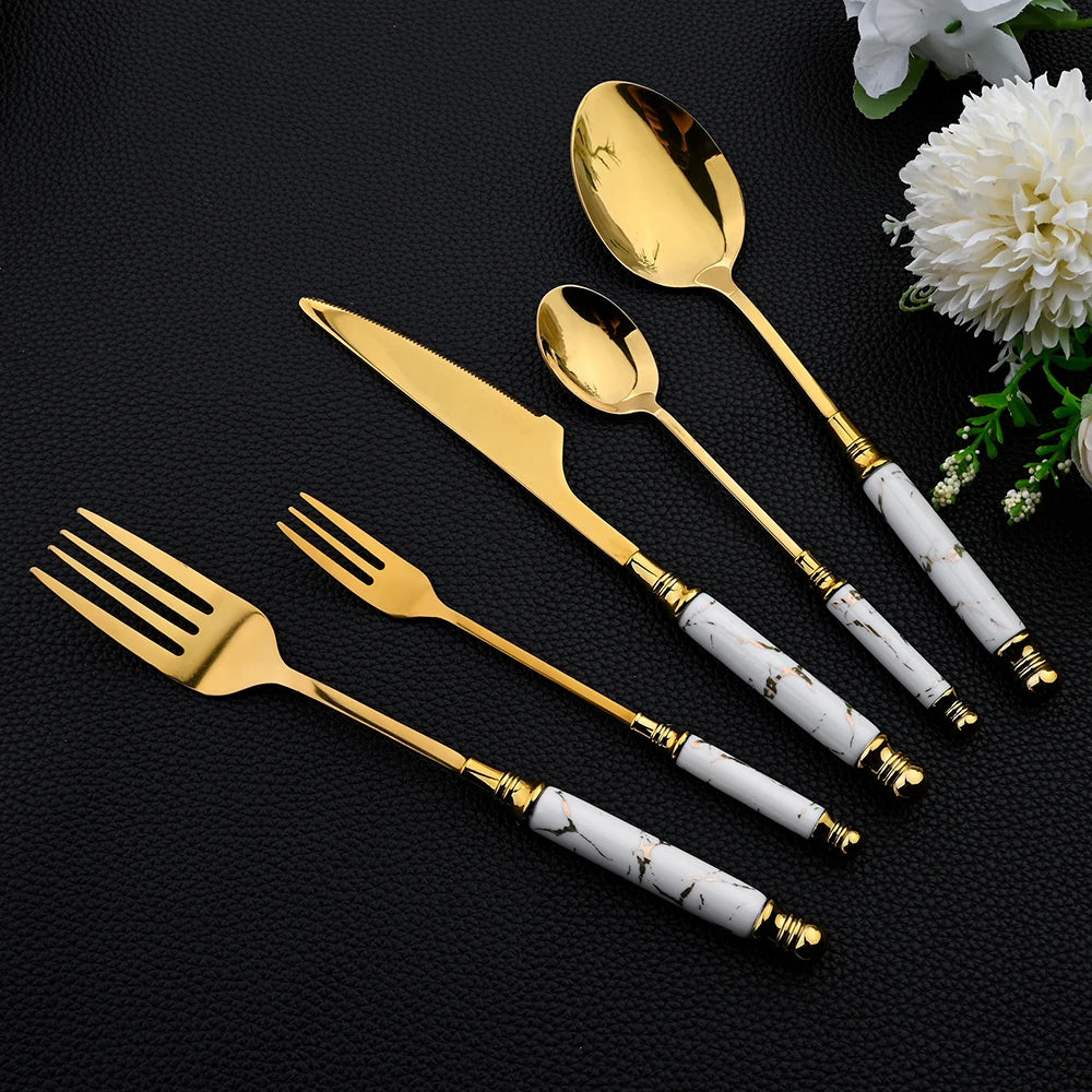24Pcs Stainless Steel Cutlery Set by Snagg A Dinnerware