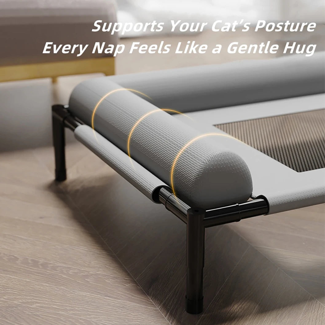 Portable Cooling Cat Bed with Slope Headrest by Snagg A Pet Bed