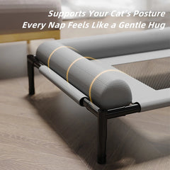 Portable Cooling Cat Bed with Slope Headrest by Snagg A Pet Bed